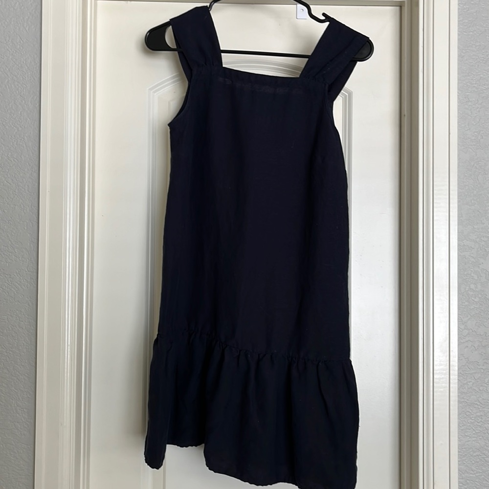LOFT Linen Ruffle Dress, Small Petite